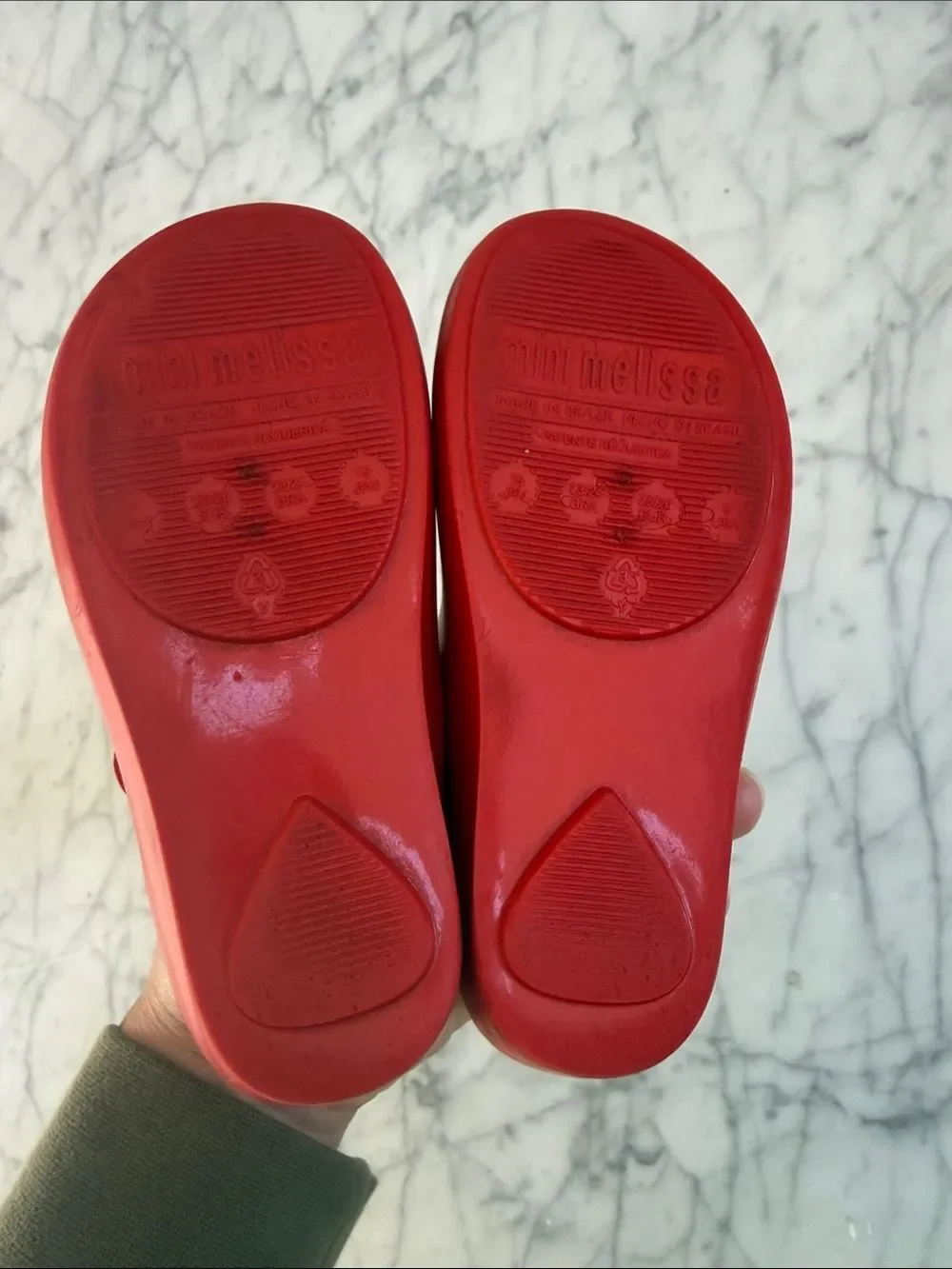 Mini Melissa Red Mickey Minnie Kissing Mary Jane Shoes for Kids Sz 9